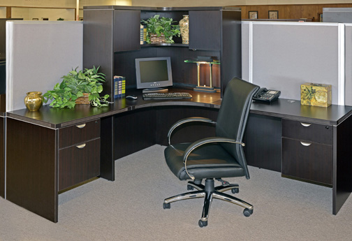 L-Shaped Desk with Hutch, Espresso furniture mesa ordenador escritorio  office table - AliExpress